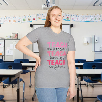 Teach Compassion, Kindness, Confidence Adult T-shirt