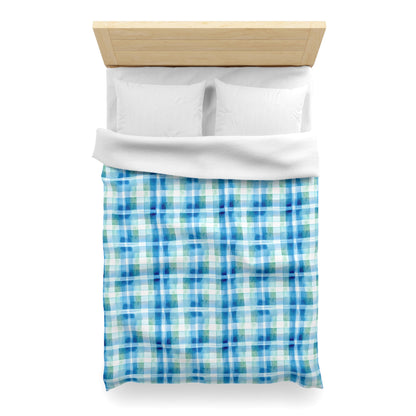Ocean Sunset Plaid Microfiber Duvet Cover