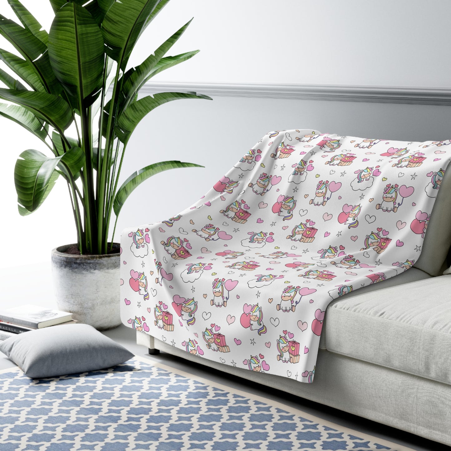 Unicorns of Love Sherpa Fleece Blanket