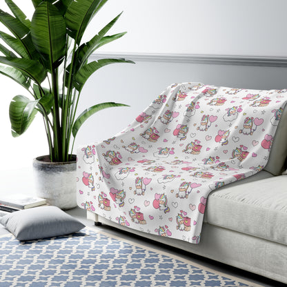 Unicorns of Love Sherpa Fleece Blanket