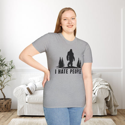 Bigfoot: I Hate People Adult T-shirt