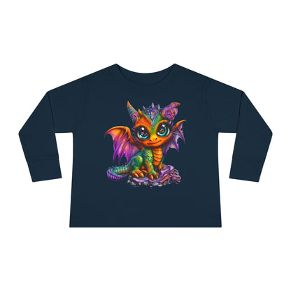 Colorful Baby Dragon Toddler Long Sleeve Tee