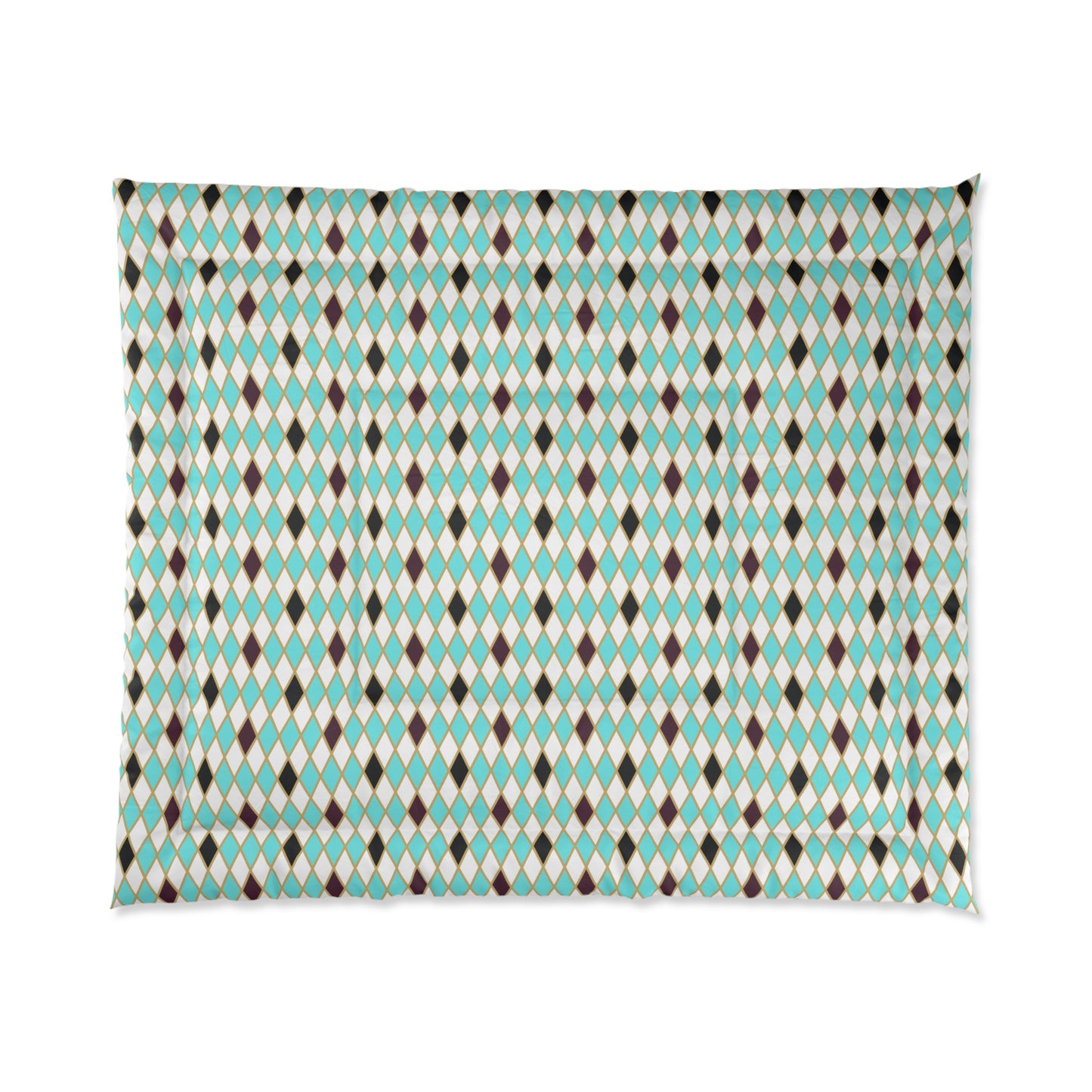 Teal Mosaic Harlequin Comforter