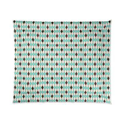 Teal Mosaic Harlequin Comforter