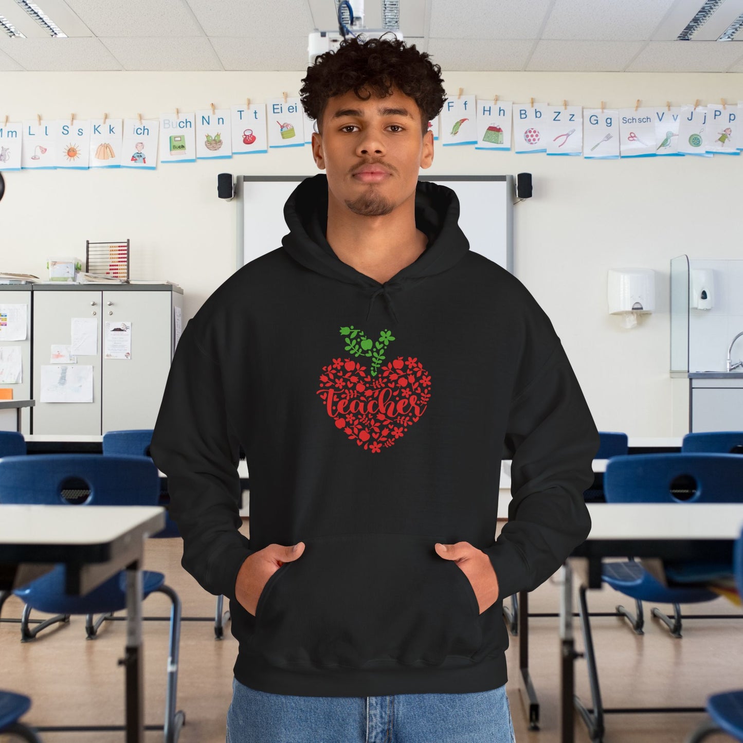 Teacher Heart 1 Heavy Blend™ Hooded Sweatshirt