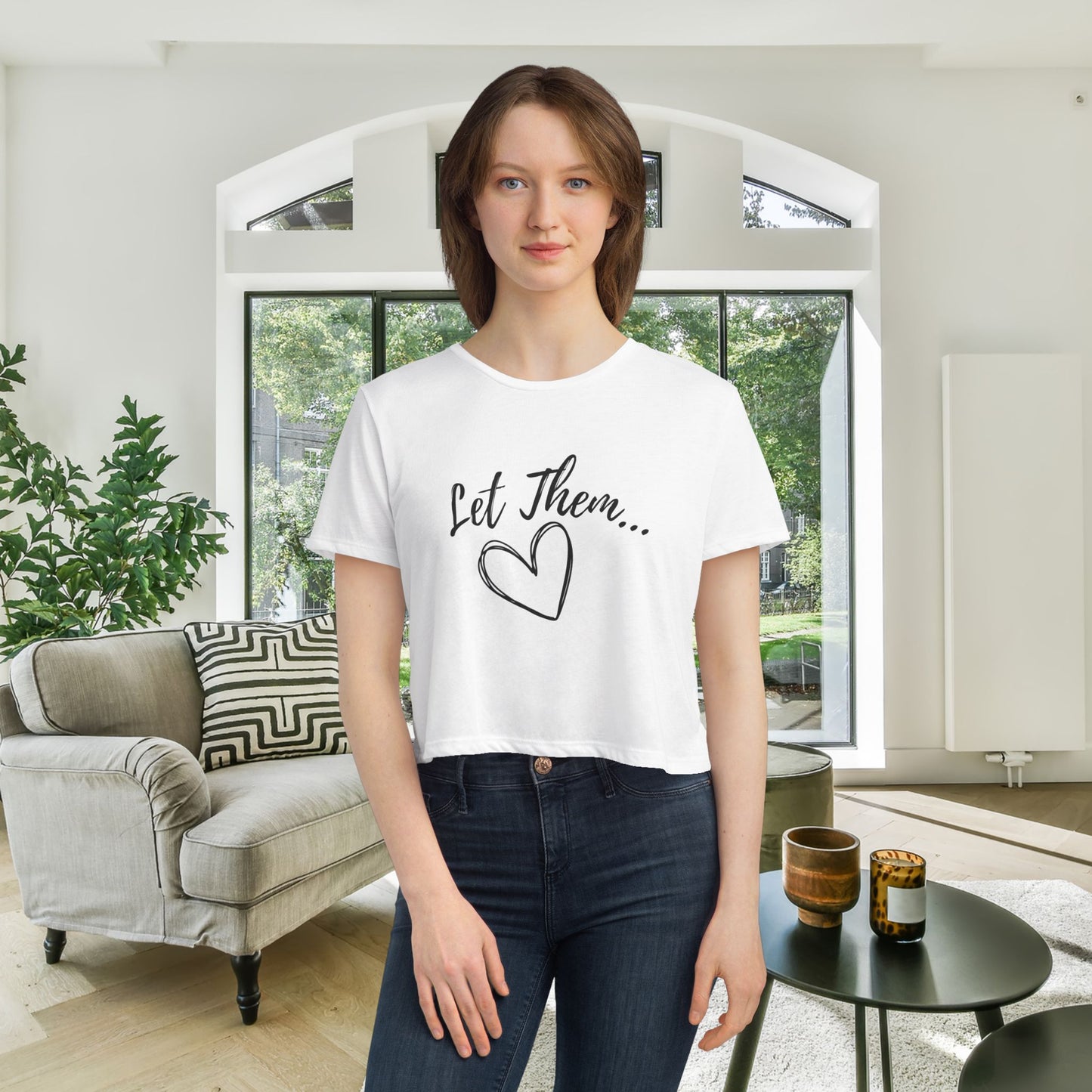 Let Them Women's Flowy Cropped Tee