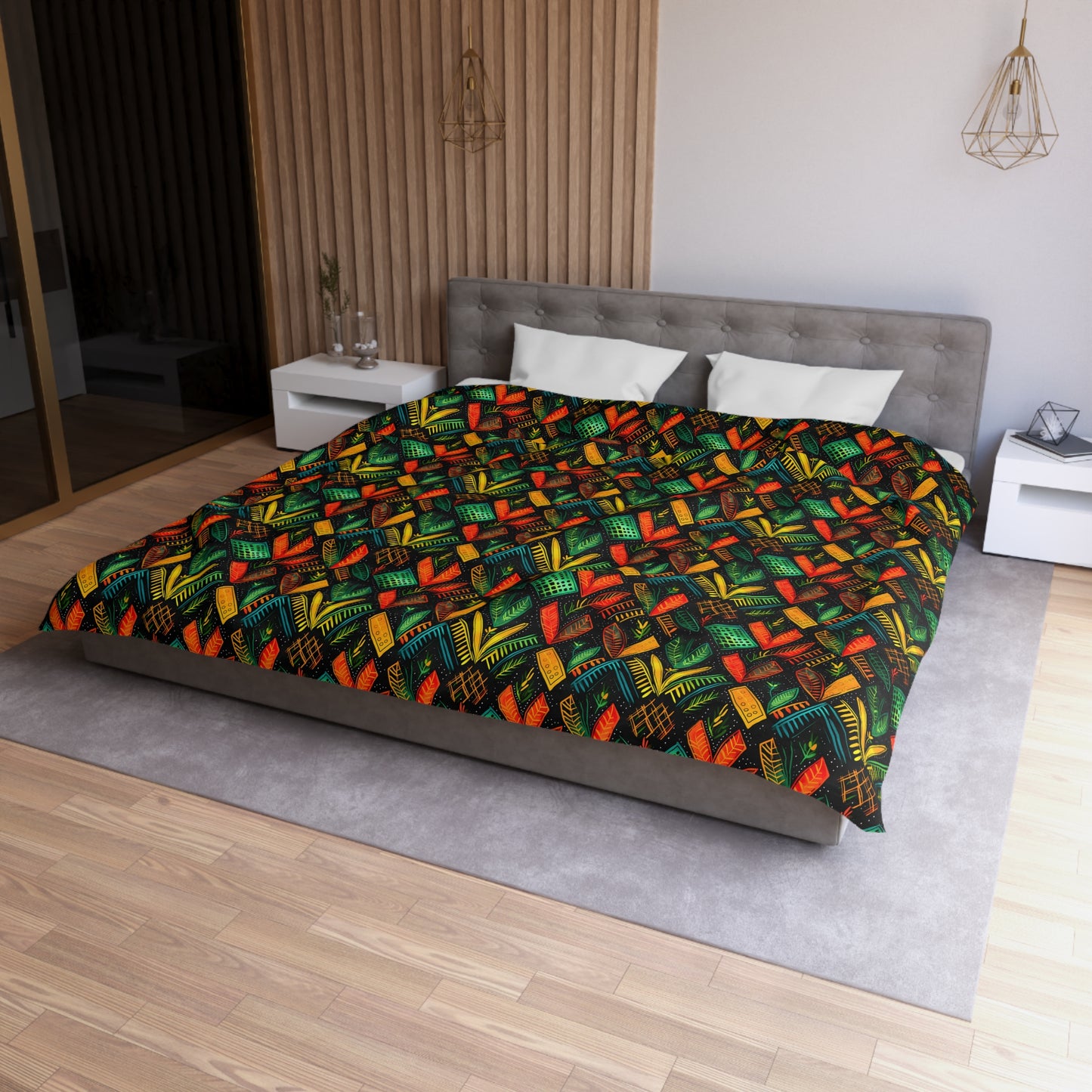 Kujichagulia Waves Microfiber Duvet Cover