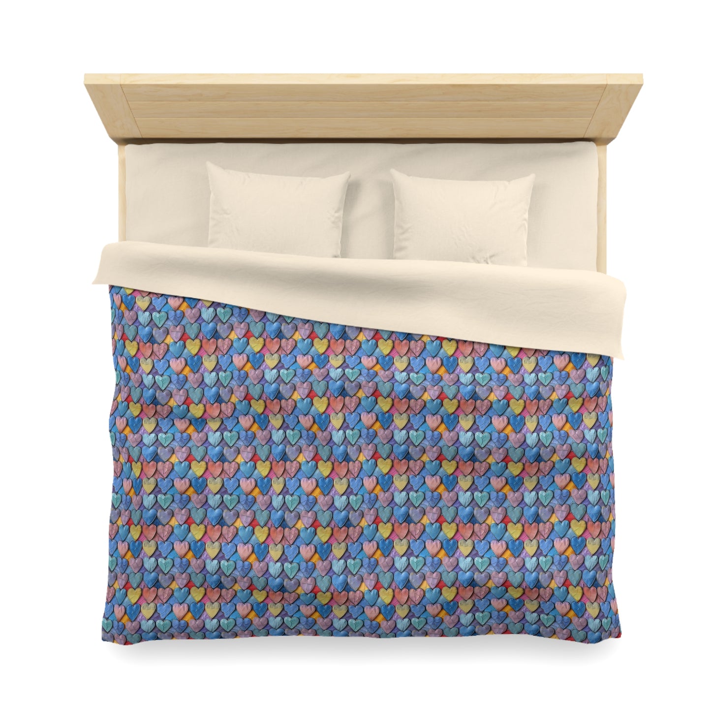 Color Pop Leather Hearts Microfiber Duvet Cover