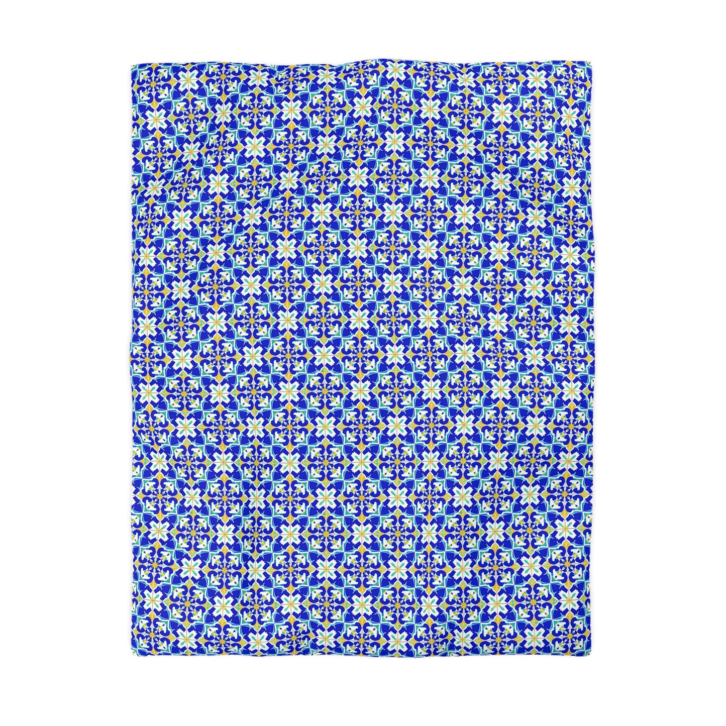 Blue Horizon Mosaic Microfiber Duvet Cover
