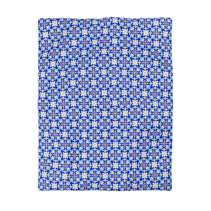 Blue Horizon Mosaic Microfiber Duvet Cover