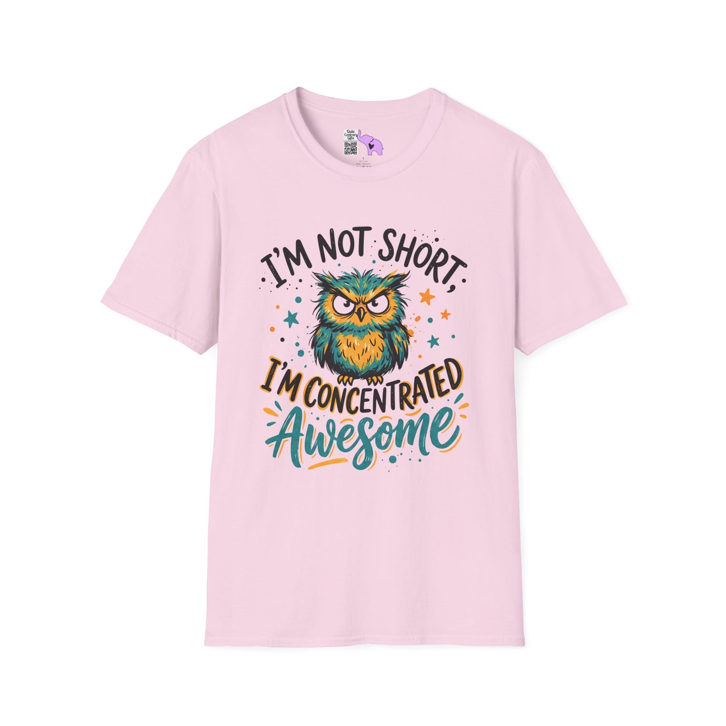 ""I'm Not Short I'm Concentrated Awesome (Owl) Adult T-shirt