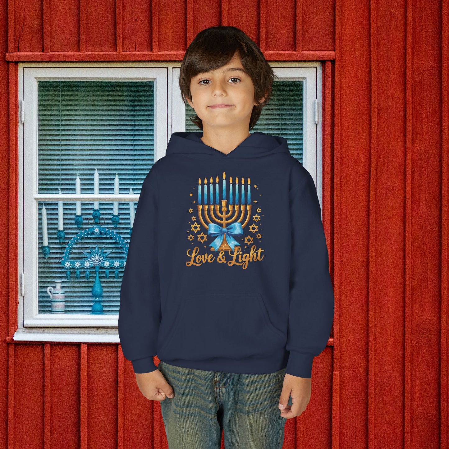 Light & Love Menorah Youth Heavy Blend Hoodie
