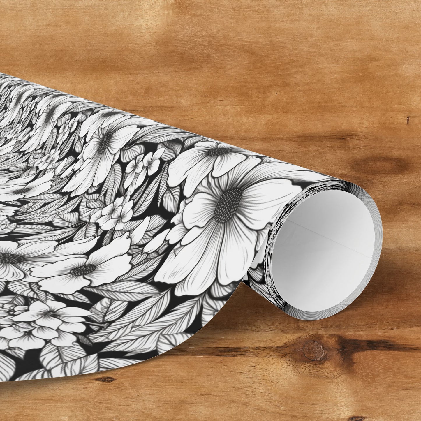 Black & White Forget-Me-Nots Gift Wrap for All Occasions