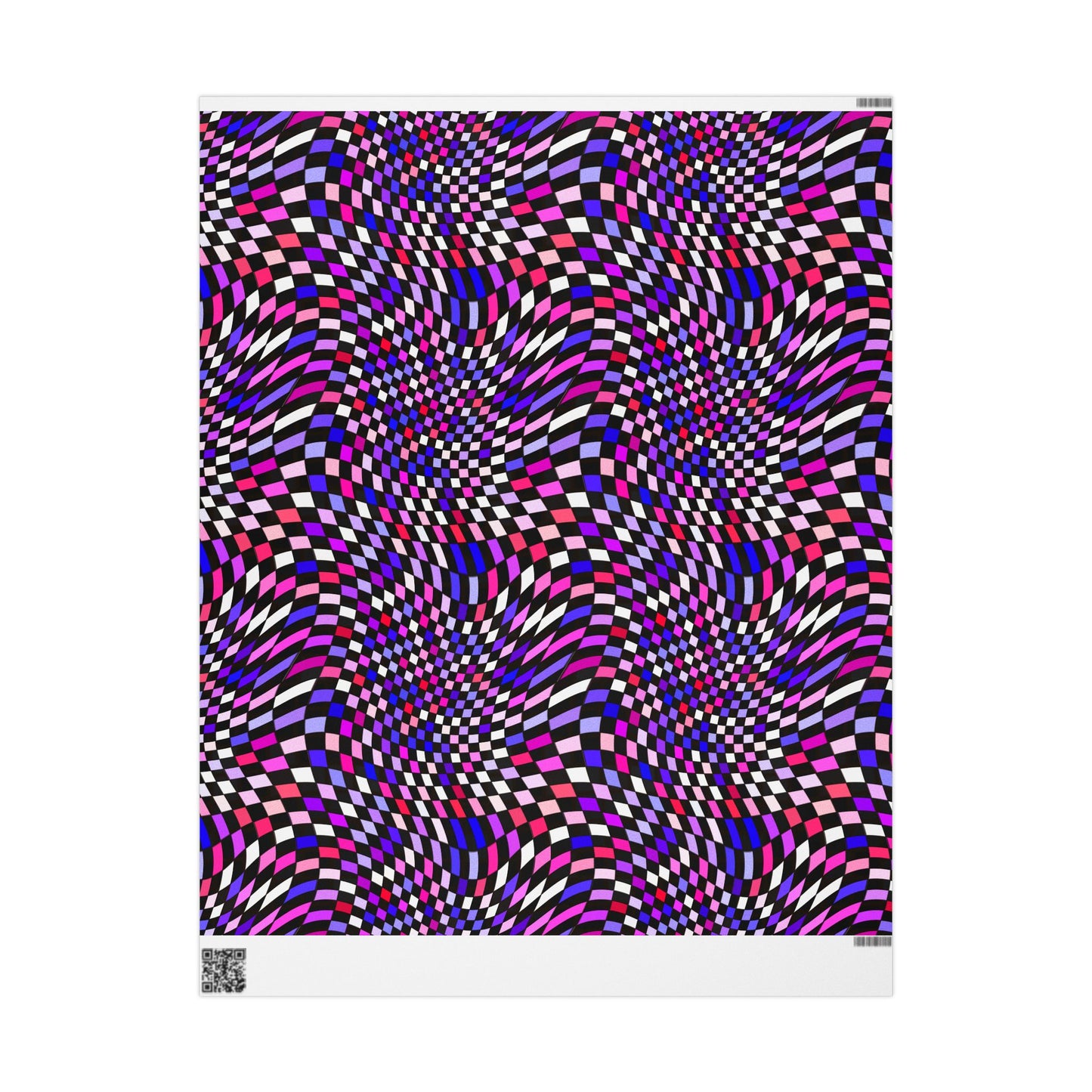 Warped Purple Checkered Wrapping Paper