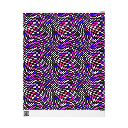 Warped Purple Checkered Wrapping Paper