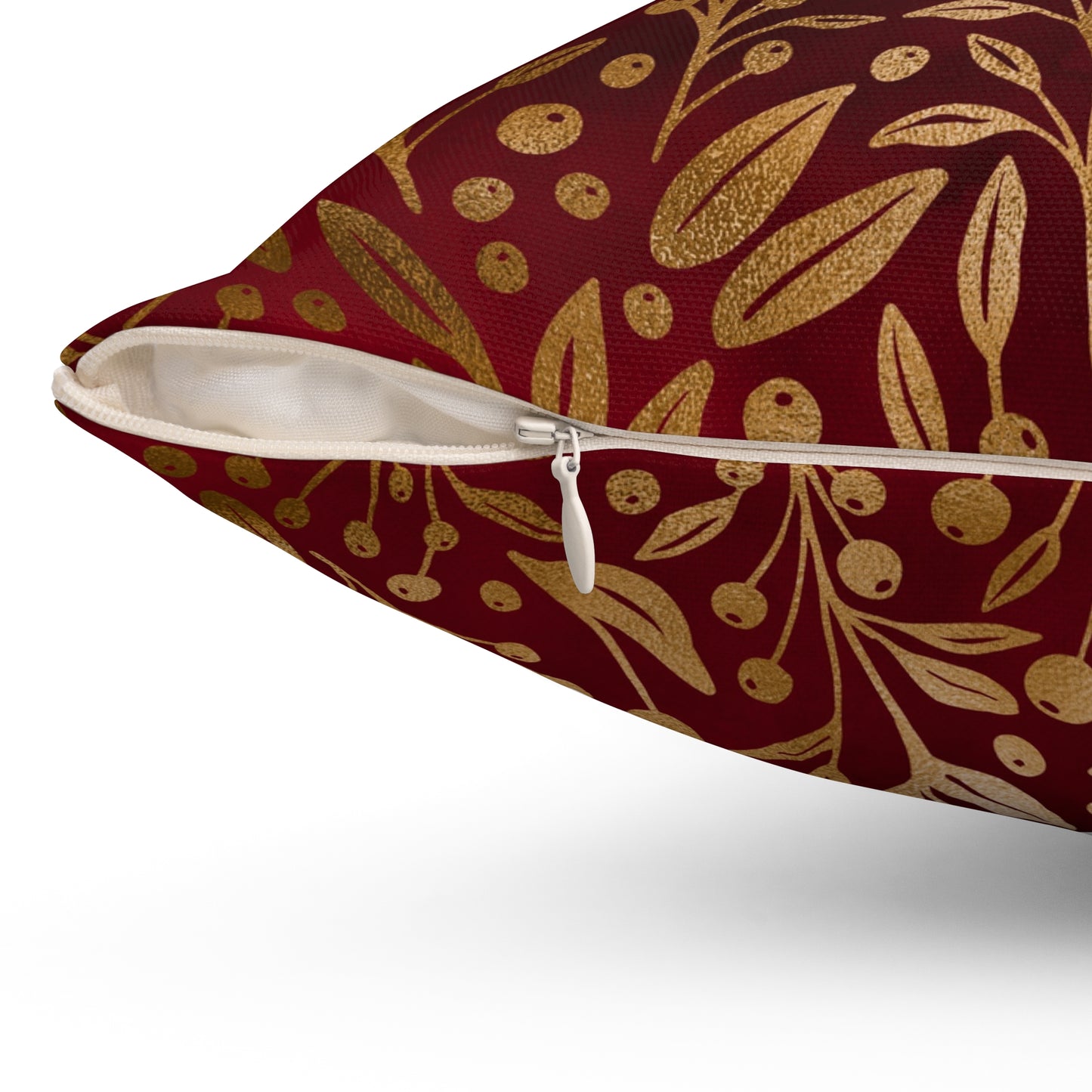 Royal Ember Blossoms Throw Pillow