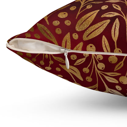 Royal Ember Blossoms Throw Pillow