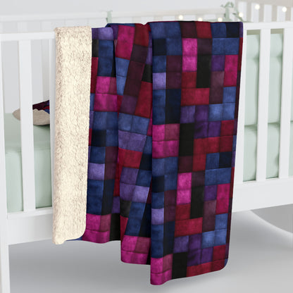 Velvet Mosaic Print Fleece Blanket