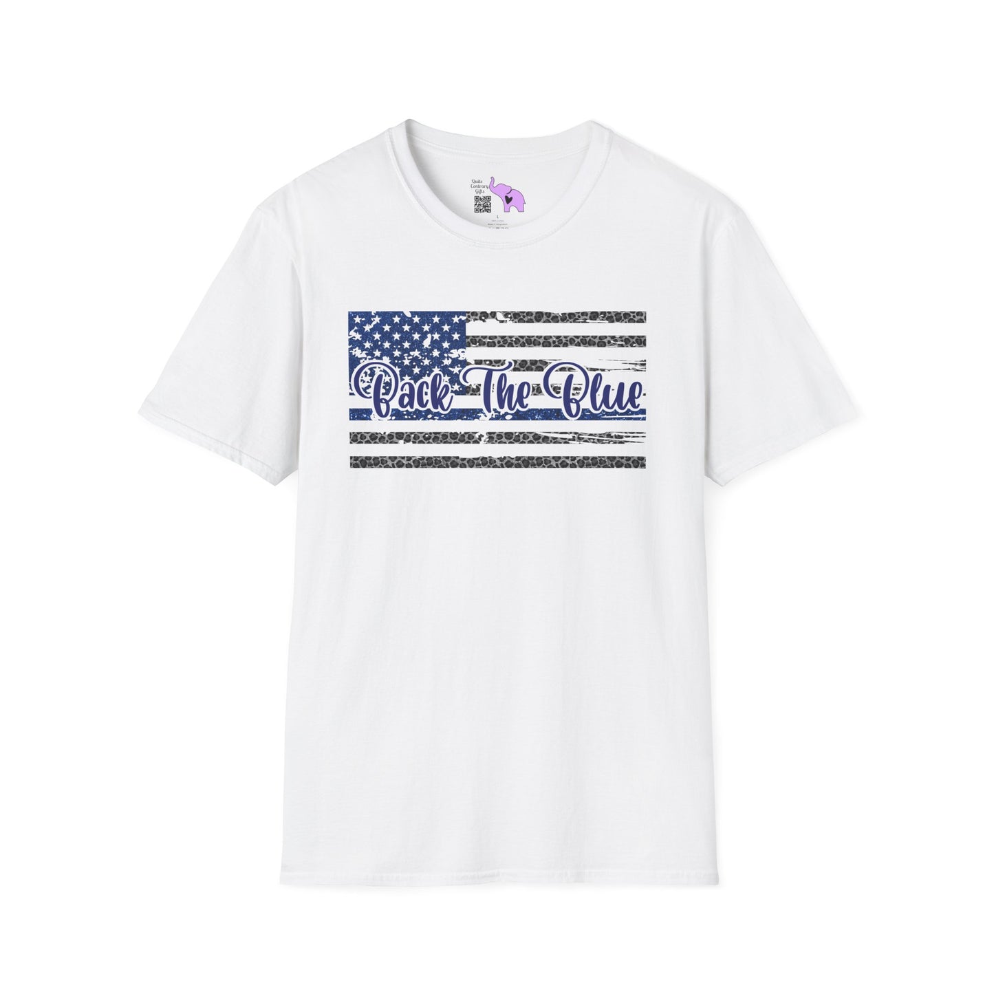 Back The Blue Distressed Flag Adult T-shirt