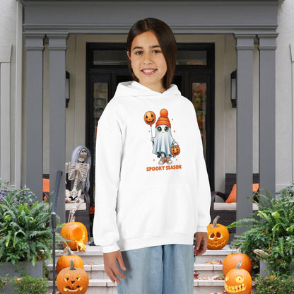 Spooky Season Ghost Trick-or-Treater Youth Heavy Blend Hoodie