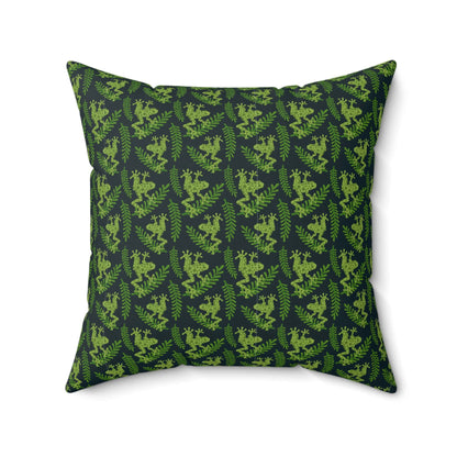 Emerald Canopy Frogs Throw Pillow