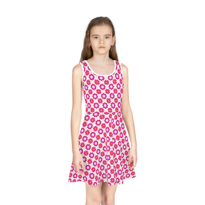 Rosy Star Garden Girls' Sleeveless Sundress