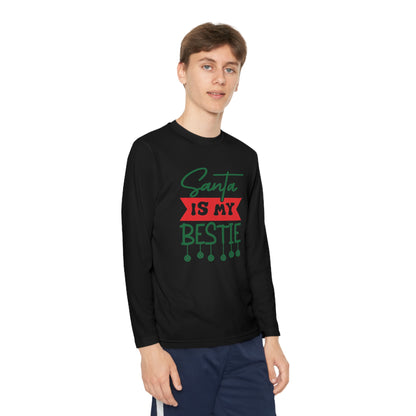 Santa Is My Bestie Youth Long Sleeve Tee