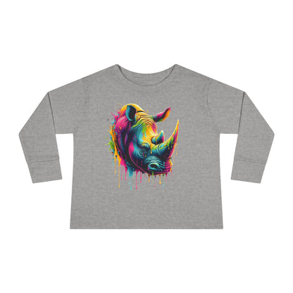 Colorful Rhino Toddler Long Sleeve Tee