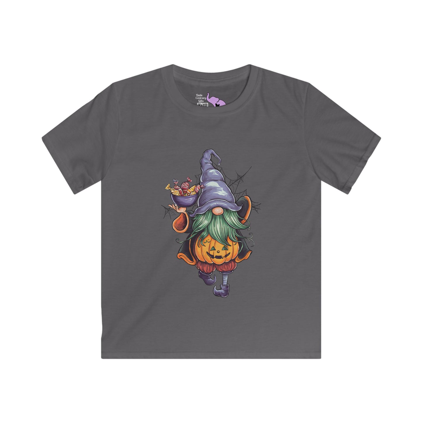 Cute Halloween Gnome Youth Softstyle Tee