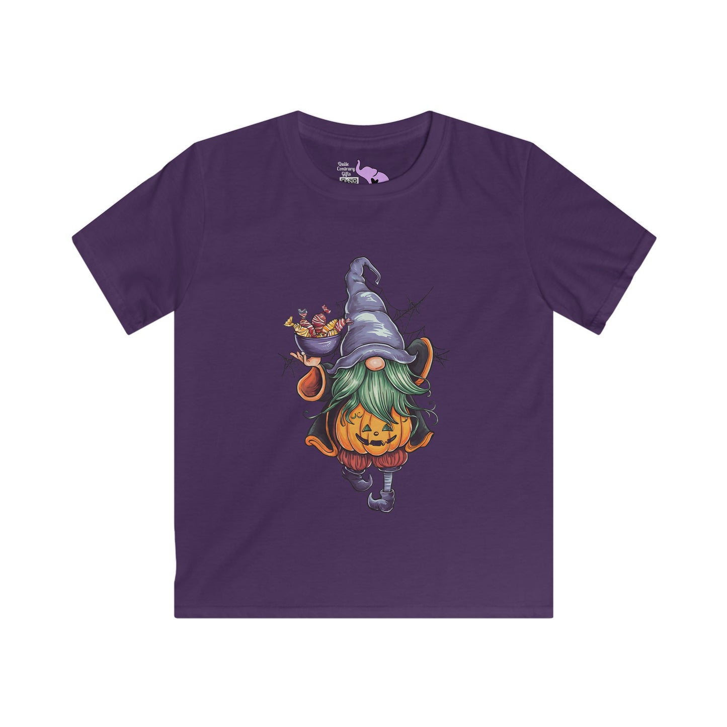 Cute Halloween Gnome Youth Softstyle Tee