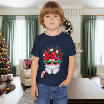 White Candy Cane Kitten Heavy Cotton™ Toddler T-shirt