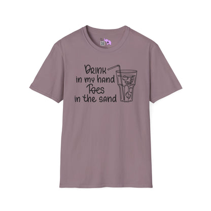 Drink In My Hand Toes In The Sand Adult T-shirt