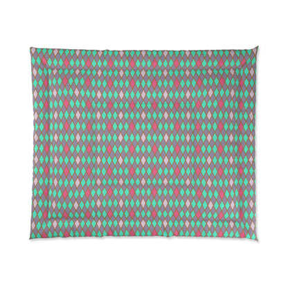 Teal Drift Harlequin Comforter