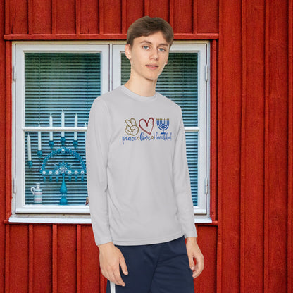 Peace Love Hanukkah Youth Long Sleeve Tee