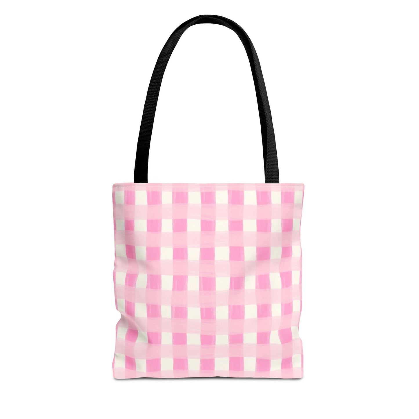 Dreamy Rose Gingham Canvas Tote Bag