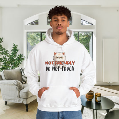 Not Friendly Do Not Touch Cat Heavy Blend™ Hooded Sweatshirt