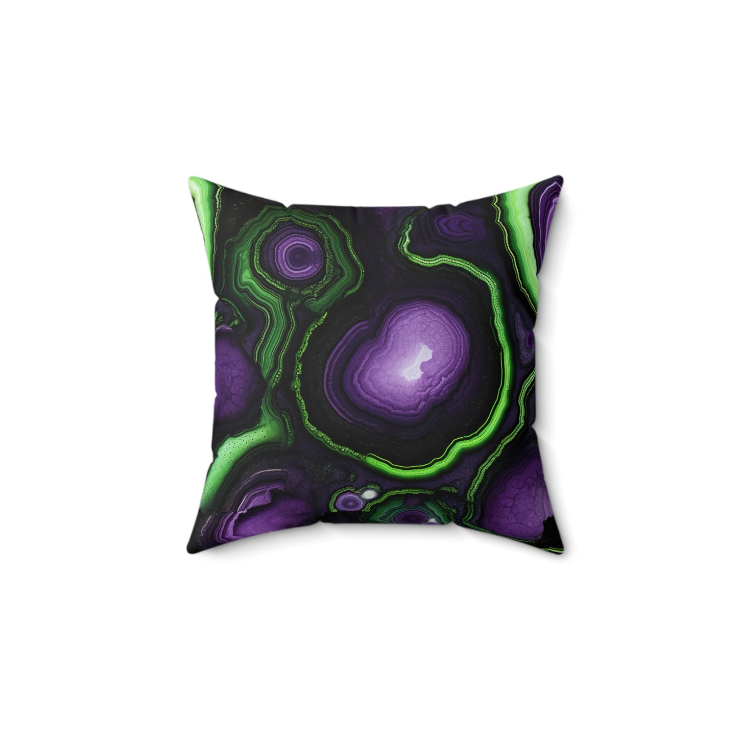 Amethyst & Lime Fracture Throw Pillow
