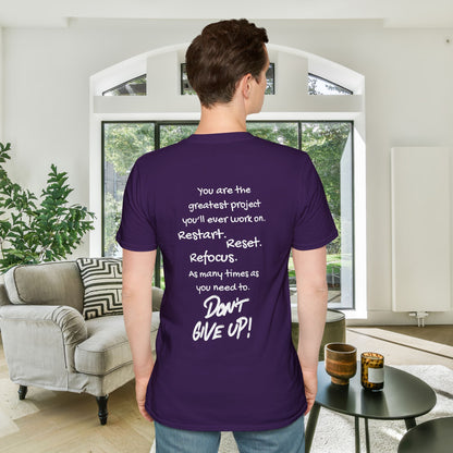 Restart Reset Refocus Adult T-shirt