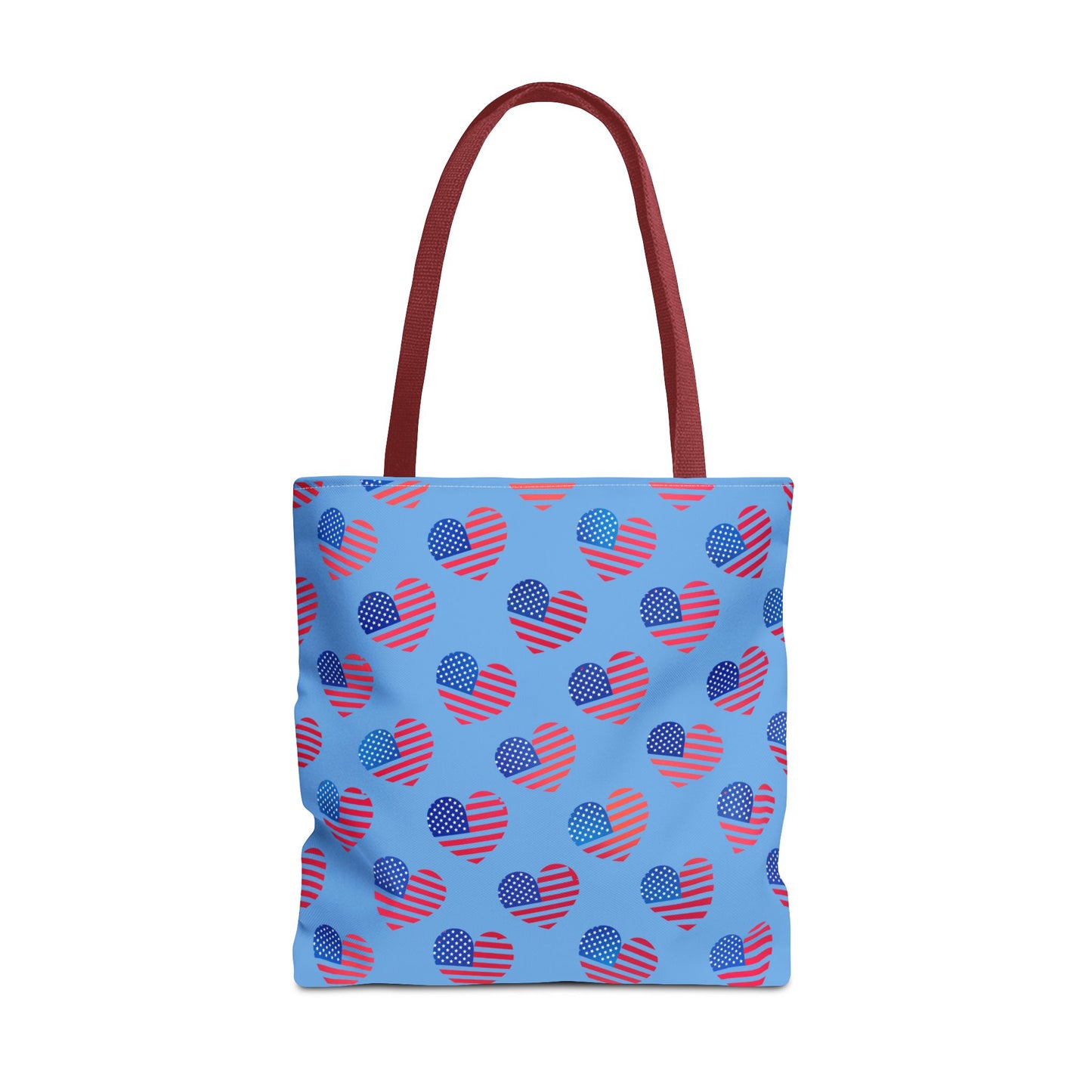 American Flag Hearts Canvas Tote Bag