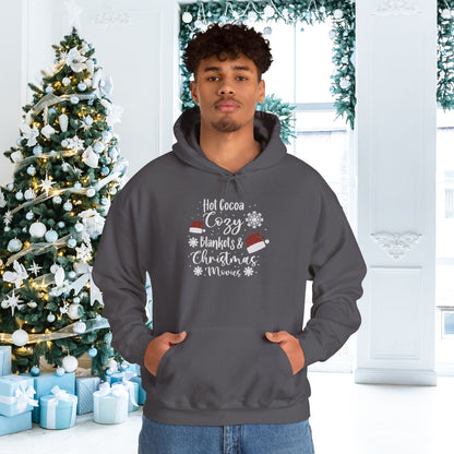 Hot Cocoa, Cozy Blankets & Christmas Movies Adult Heavy Blend™ Hooded Sweatshirt