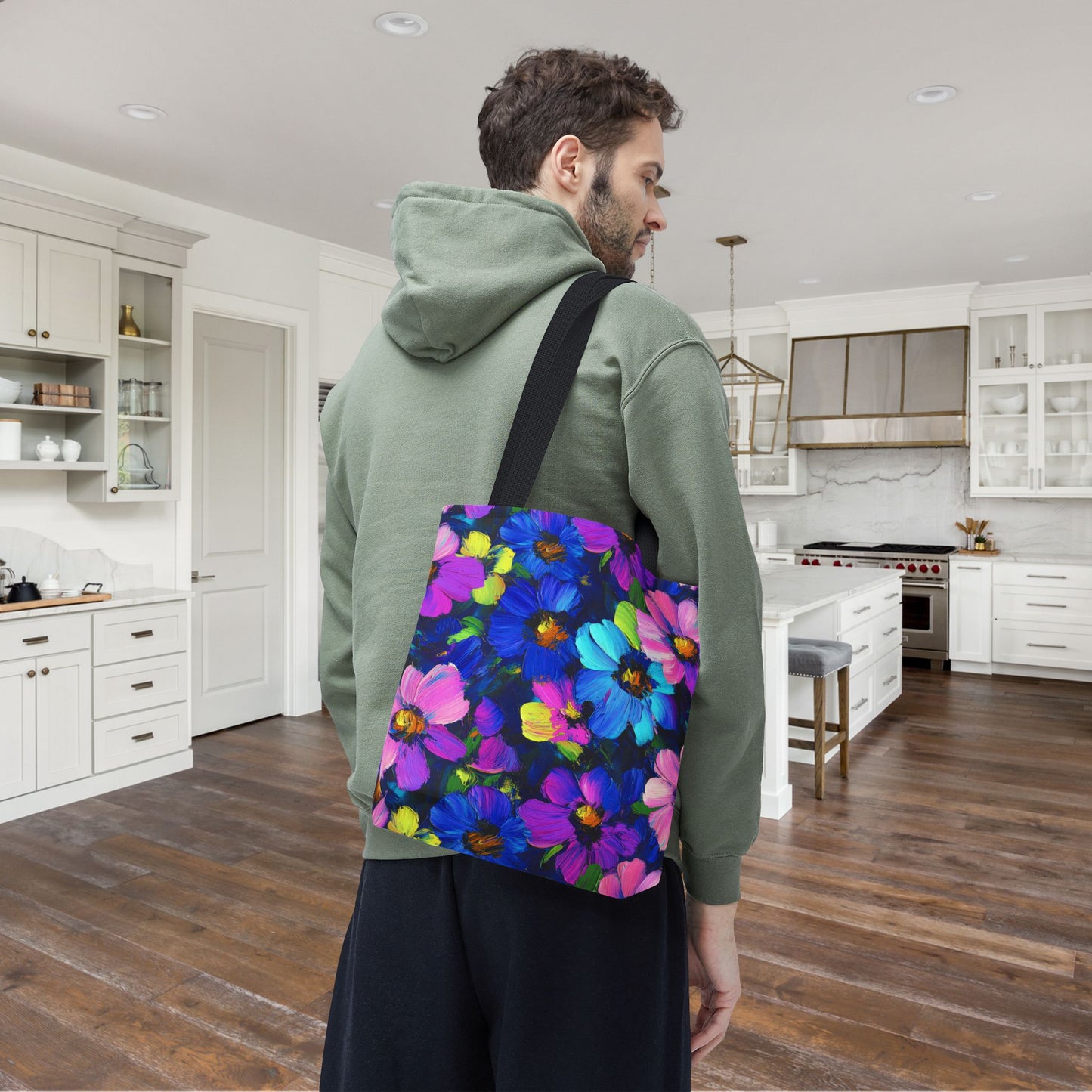 Watercolor Daisies Canvas Tote Bag