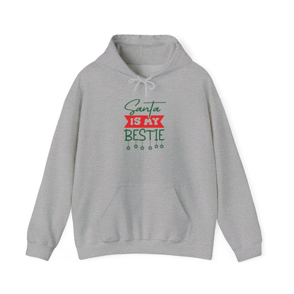 Santa Is My Bestie Adult Heavy Blend™ Hooded Sweatshirt