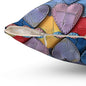 Color Pop Leather Hearts Throw Pillow