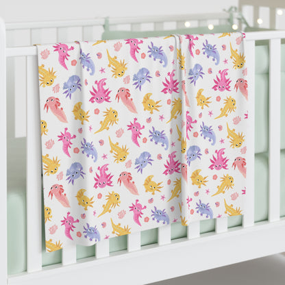 Axolotl Whimsy Baby Swaddle Blanket