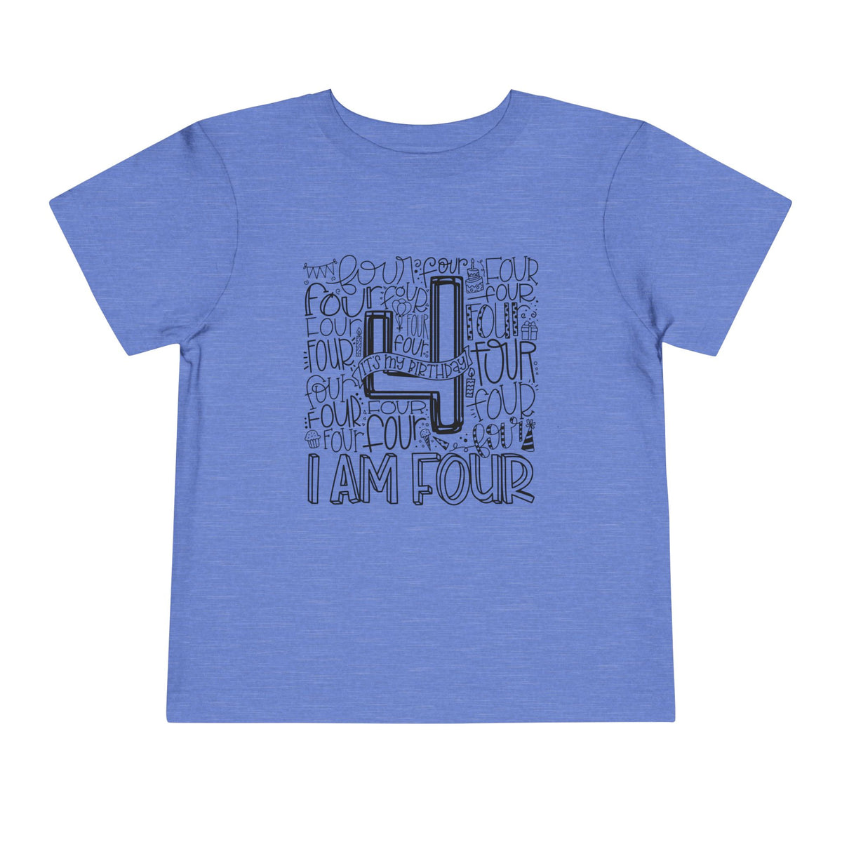 I Am Four Typography Toddler Tee