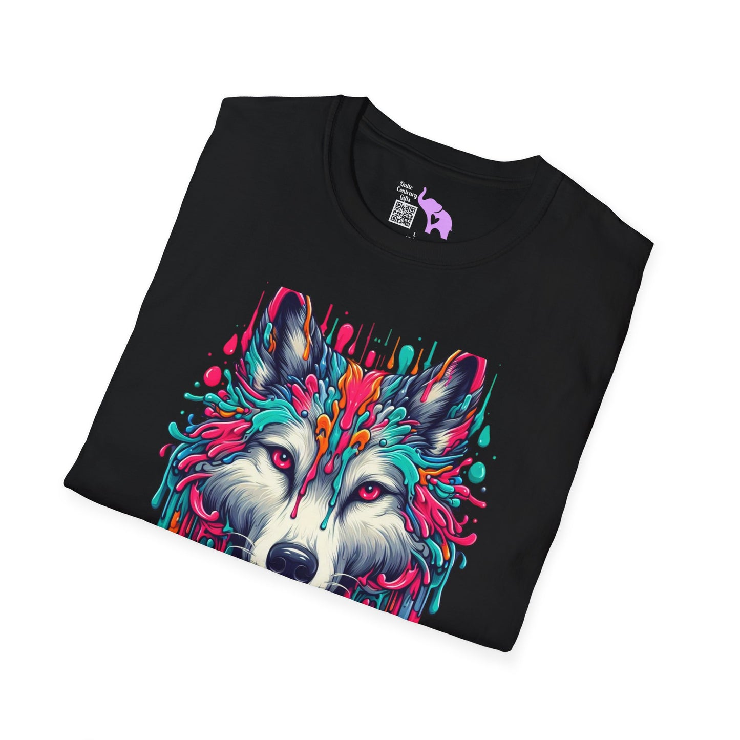 Colorful Wolf Adult T-shirt