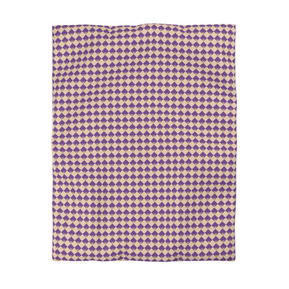 Diamond Bloom-Amethyst & Cream Microfiber Duvet Cover