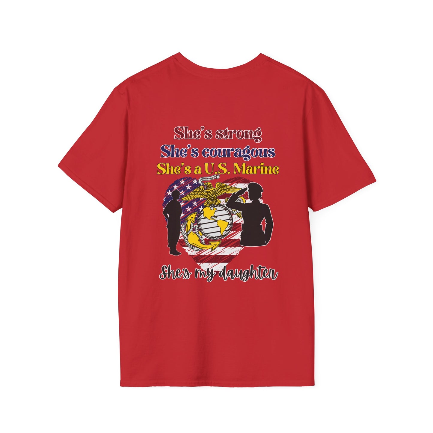 Proud Dad of US  Marine Daughter Adult T-shirt