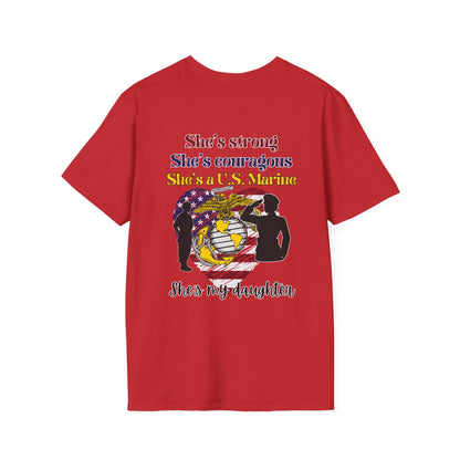 Proud Dad of US  Marine Daughter Adult T-shirt