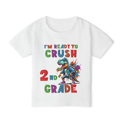I'm Ready to CRUSH 2nd Grade Dinosaur Heavy Cotton™ Toddler T-shirt